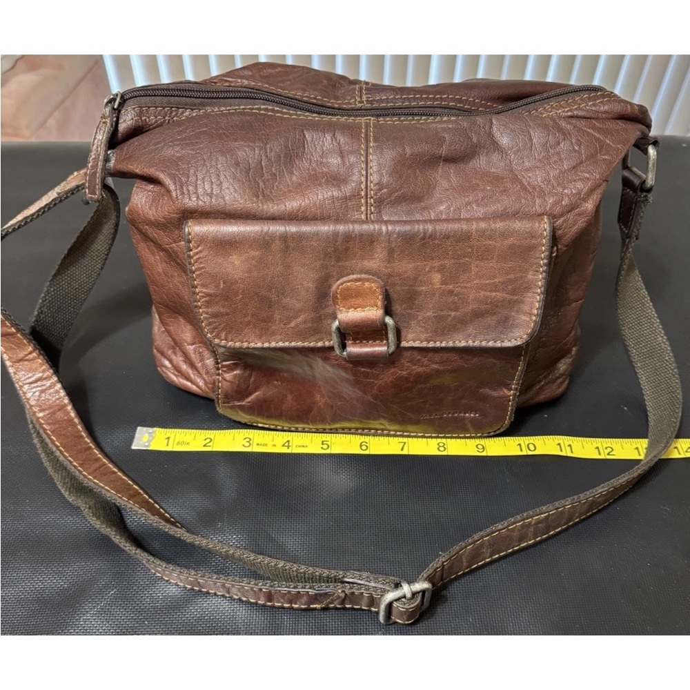 Jack Georges Brown Leather Crossbody Bag - Picture 2 of 9